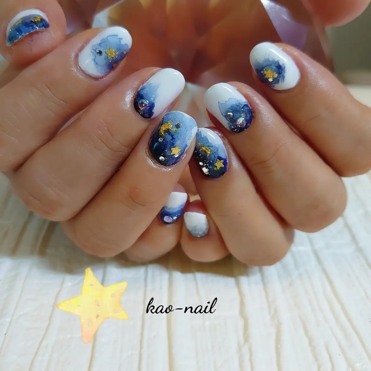 オールシーズン 旅行 七夕 ハンド ビジュー Kao Nailのネイルデザイン No ネイルブック