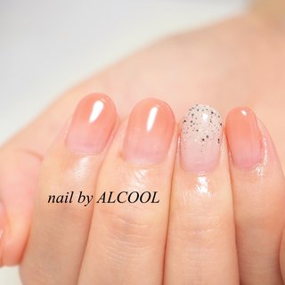 グラデーション ピンク オレンジのネイルデザイン ネイルブック