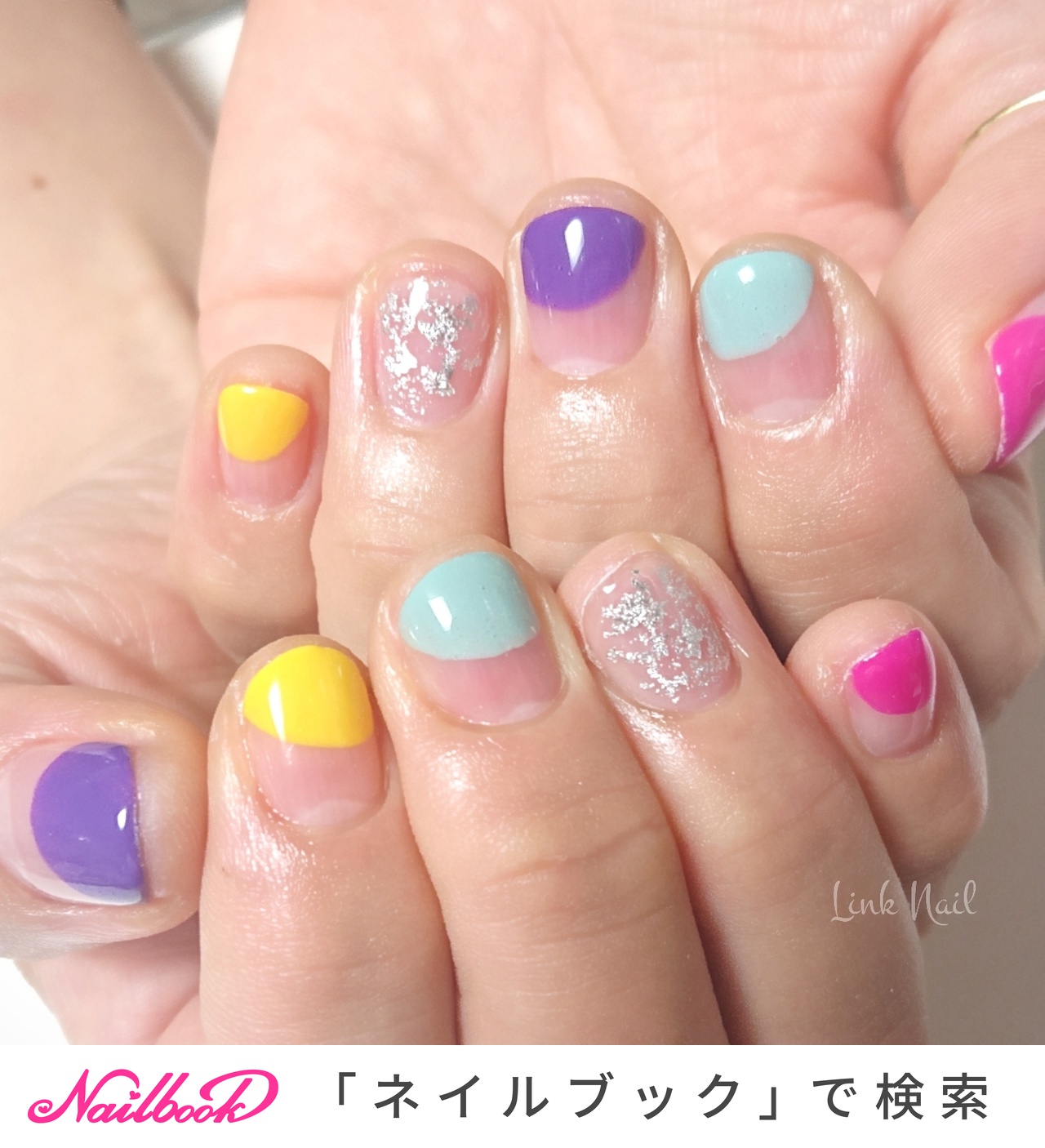 21年 新着順 春 丸フレンチのネイルデザイン ネイルブック