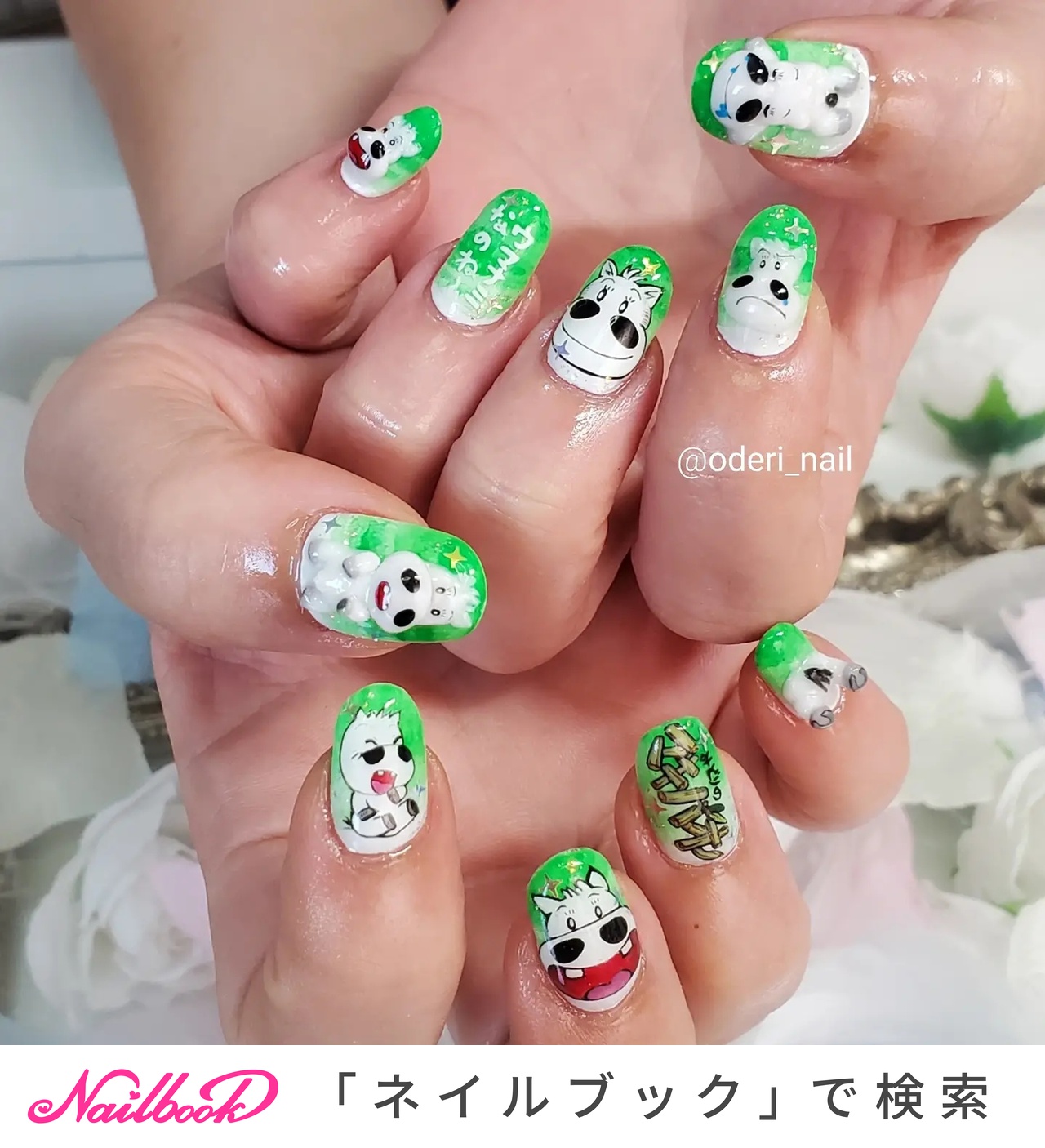 Mオーダーネイルチップ キャラクター付き 他のデザインはこちらから @nail.xx37 オーダーネイルチップ