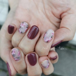 葡萄色ネイルのネイルデザイン ネイルブック