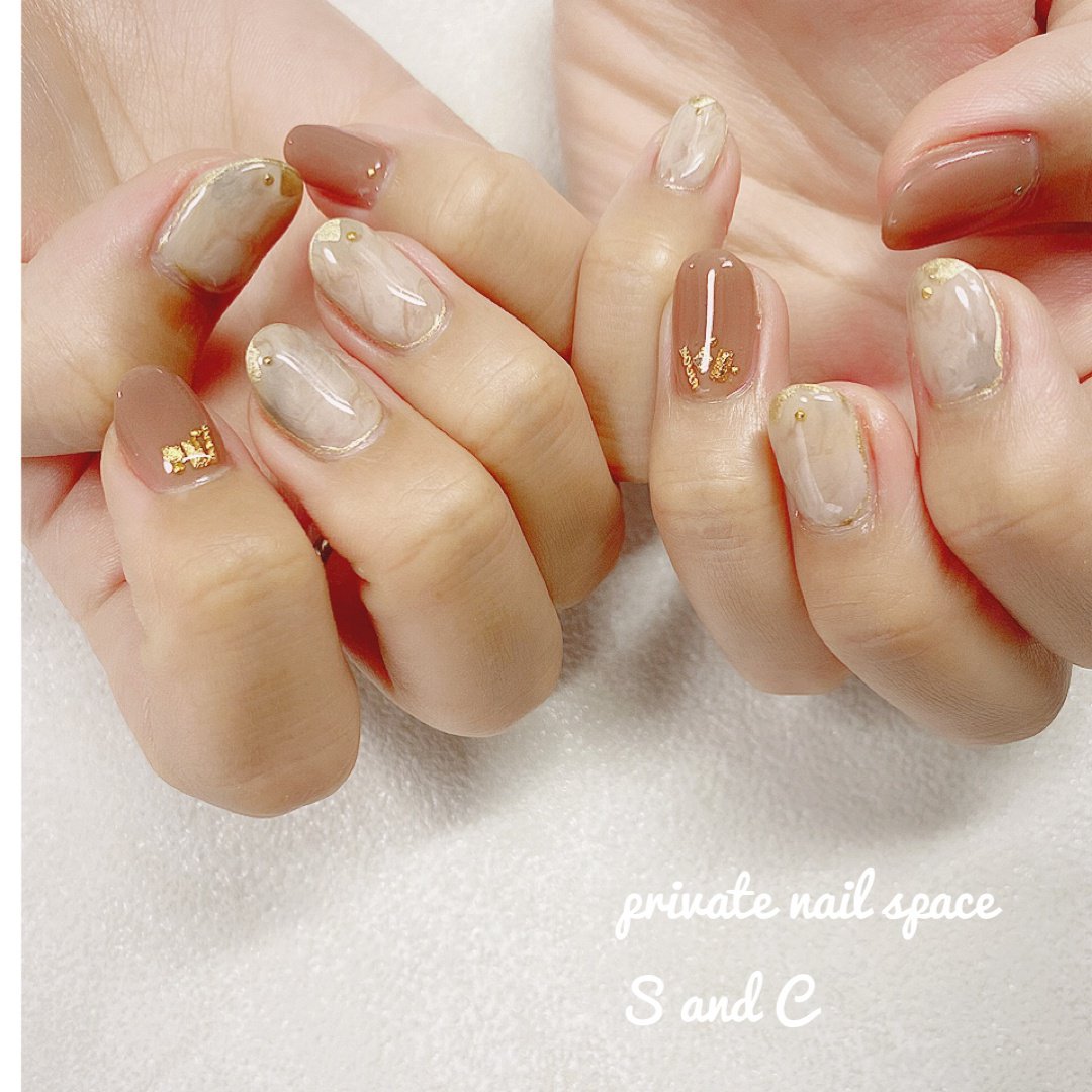 秋 冬 オフィス ハンド ワンカラー Private Nail Space S And Cのネイルデザイン No ネイルブック