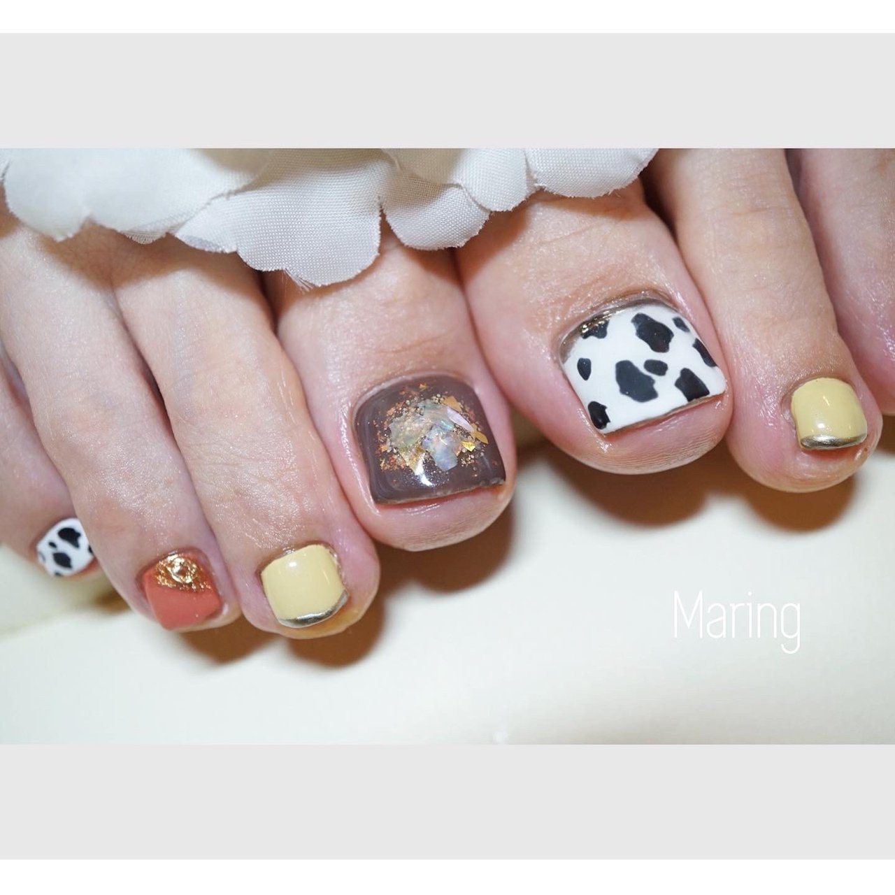 秋 フット ワンカラー アニマル柄 シェル Nailsalon Maring マリング のネイルデザイン No ネイルブック