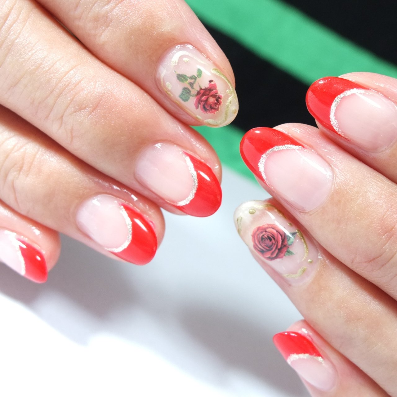 オールシーズン ハンド フレンチ ミディアム レッド 仙川ネイルサロンluana ルアナ のネイルデザイン No ネイルブック