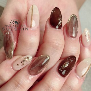 ニュアンス ワインレッドのネイルデザイン ネイルブック
