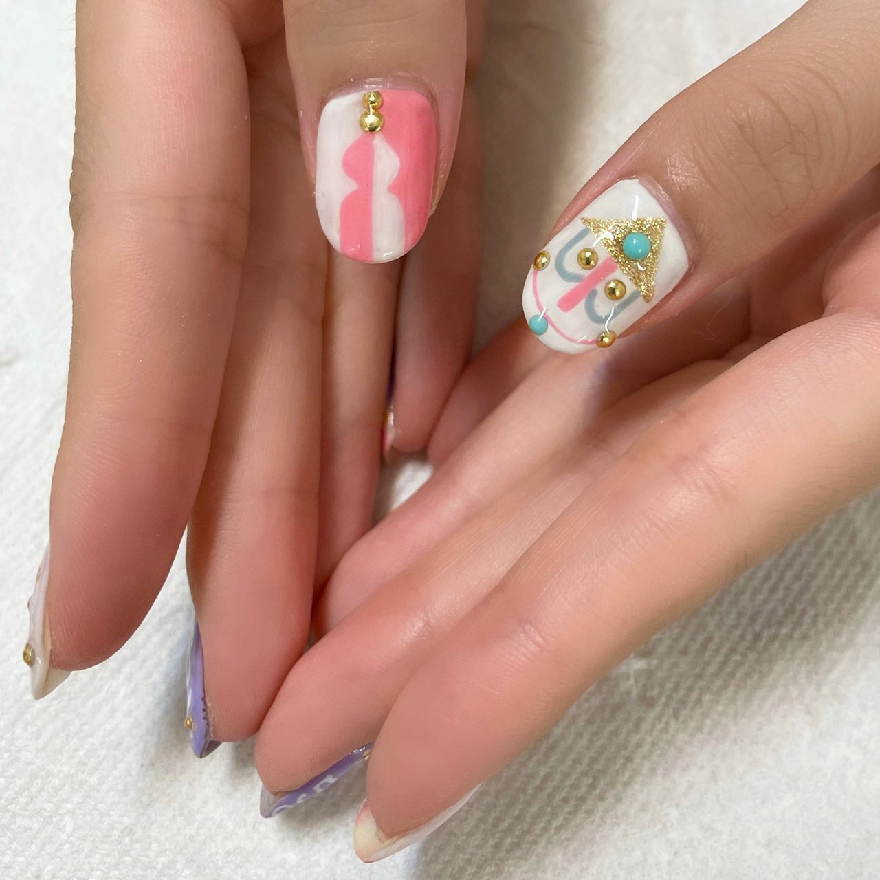 オールシーズン ハンド ピンク パステル カラフル Fuwafuwa Takakoのネイルデザイン No ネイルブック