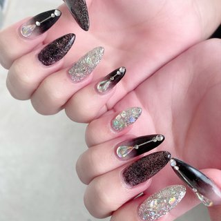 冬 シルバー 派手ネイルのネイルデザイン ネイルブック