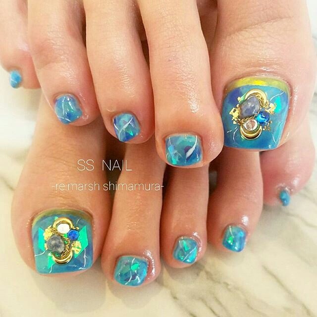 フット エスニック タイダイ チェーン トロピカル Ssnail神楽坂店のネイルデザイン No ネイルブック