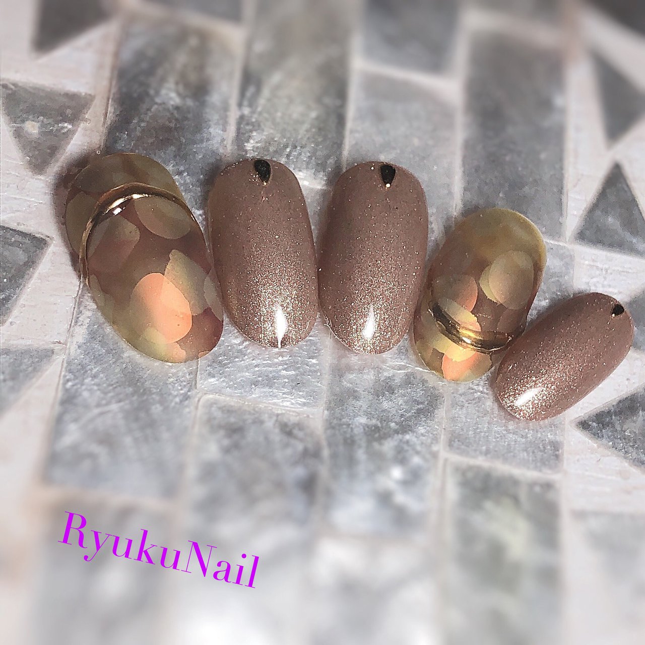 秋 オールシーズン オフィス ハンド ラメ Ryukunailのネイルデザイン No ネイルブック
