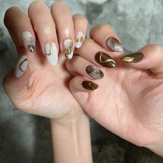 茶色ネイルのネイルデザイン ネイルブック