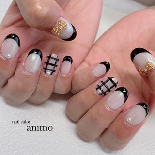 黒フレンチネイルのネイルデザイン ネイルブック