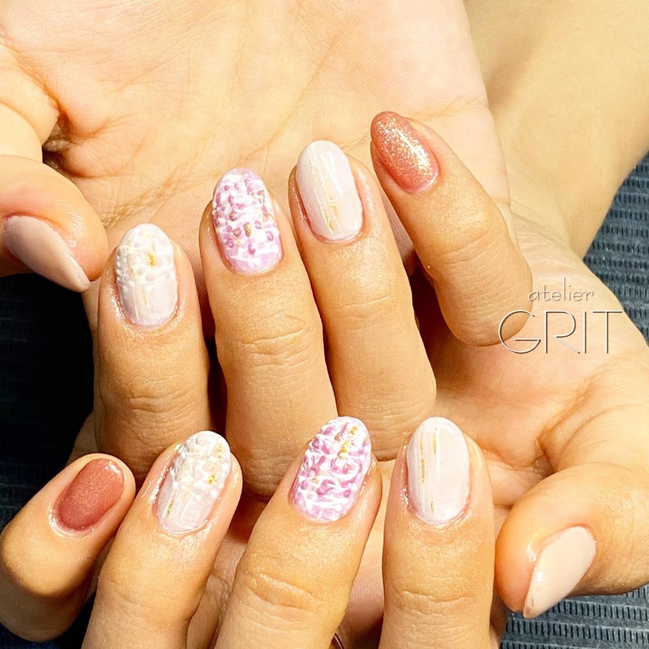 秋 ハンド ラメ ワンカラー ツイード Katuhiko358のネイルデザイン No ネイルブック