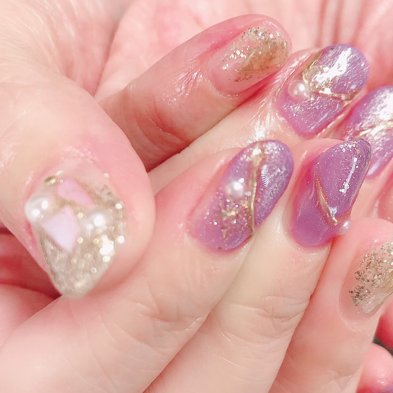 オールシーズン ハンド グラデーション ラメ マグネット Ricoのネイルデザイン No ネイルブック