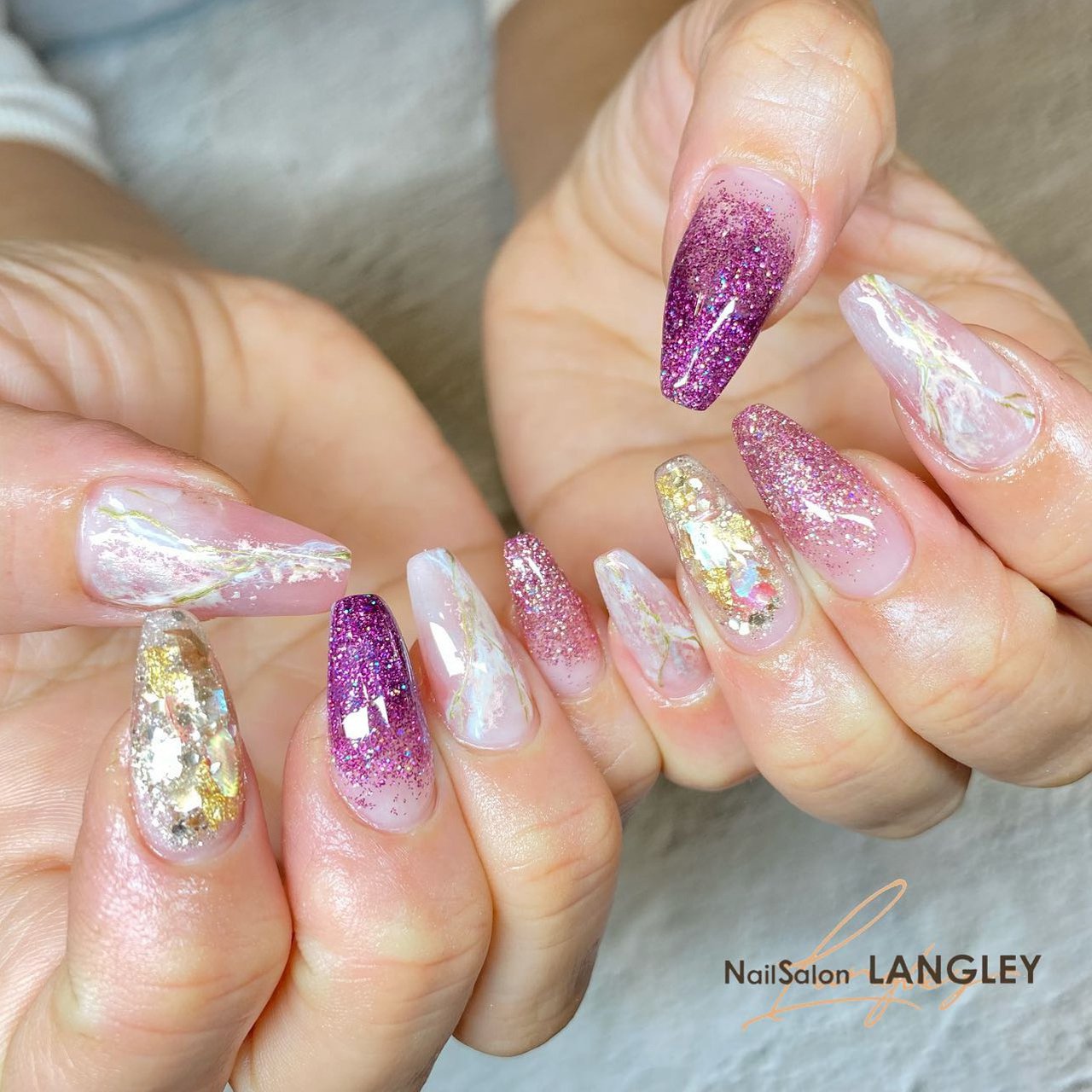 夏 秋 オールシーズン ブライダル ハンド Nailsalon Langleyのネイルデザイン No ネイルブック