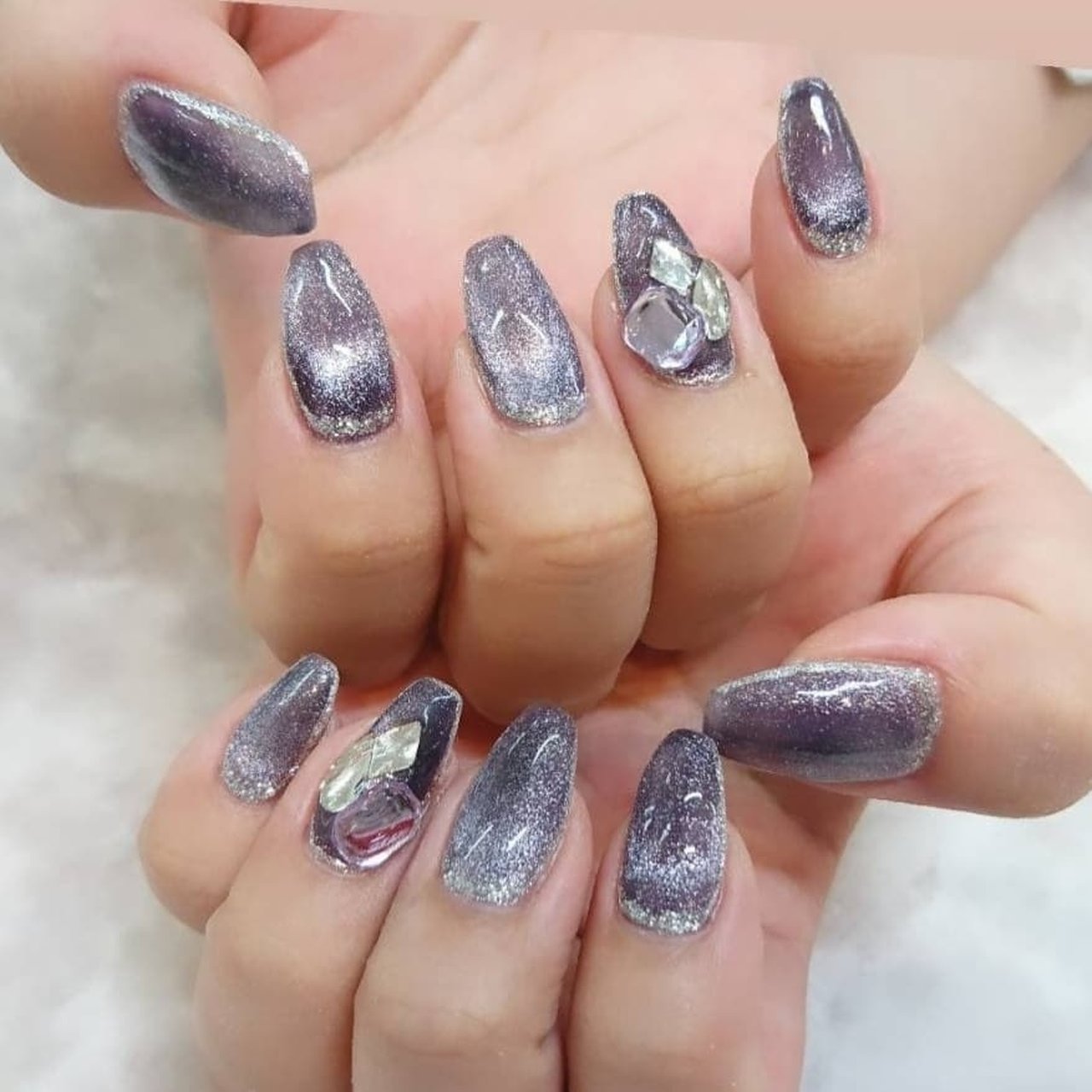 秋 オールシーズン ハンド ビジュー ギャラクシー Nail Salon Calypso2のネイルデザイン No ネイルブック