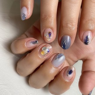 梅雨 塗りかけのネイルデザイン ネイルブック
