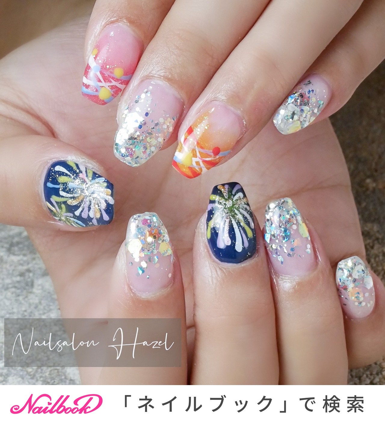 夏 ヨーヨーのネイルデザイン ネイルブック