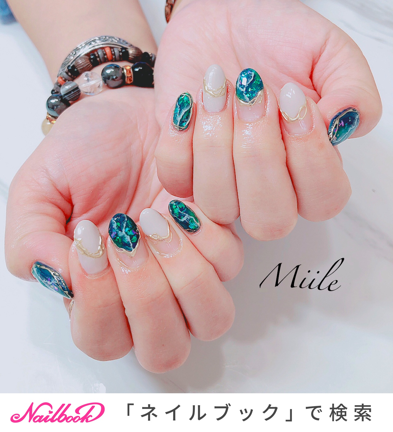 夏 クリア ネイビーのネイルデザイン ネイルブック