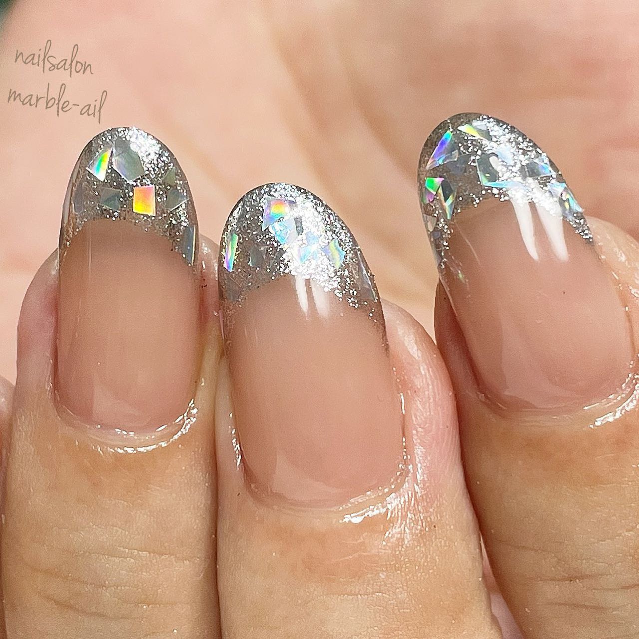 オールシーズン ハンド フレンチ ミディアム ピンク 葛西 マーブルアイル Nailsalon Marble Ail のネイル デザイン No ネイルブック