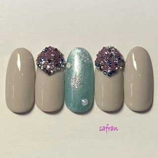 梅雨 水色のネイルデザイン ネイルブック