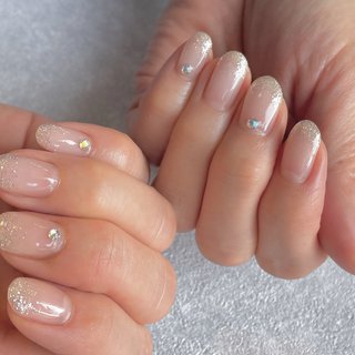 クリア ラメグラデのネイルデザイン ネイルブック