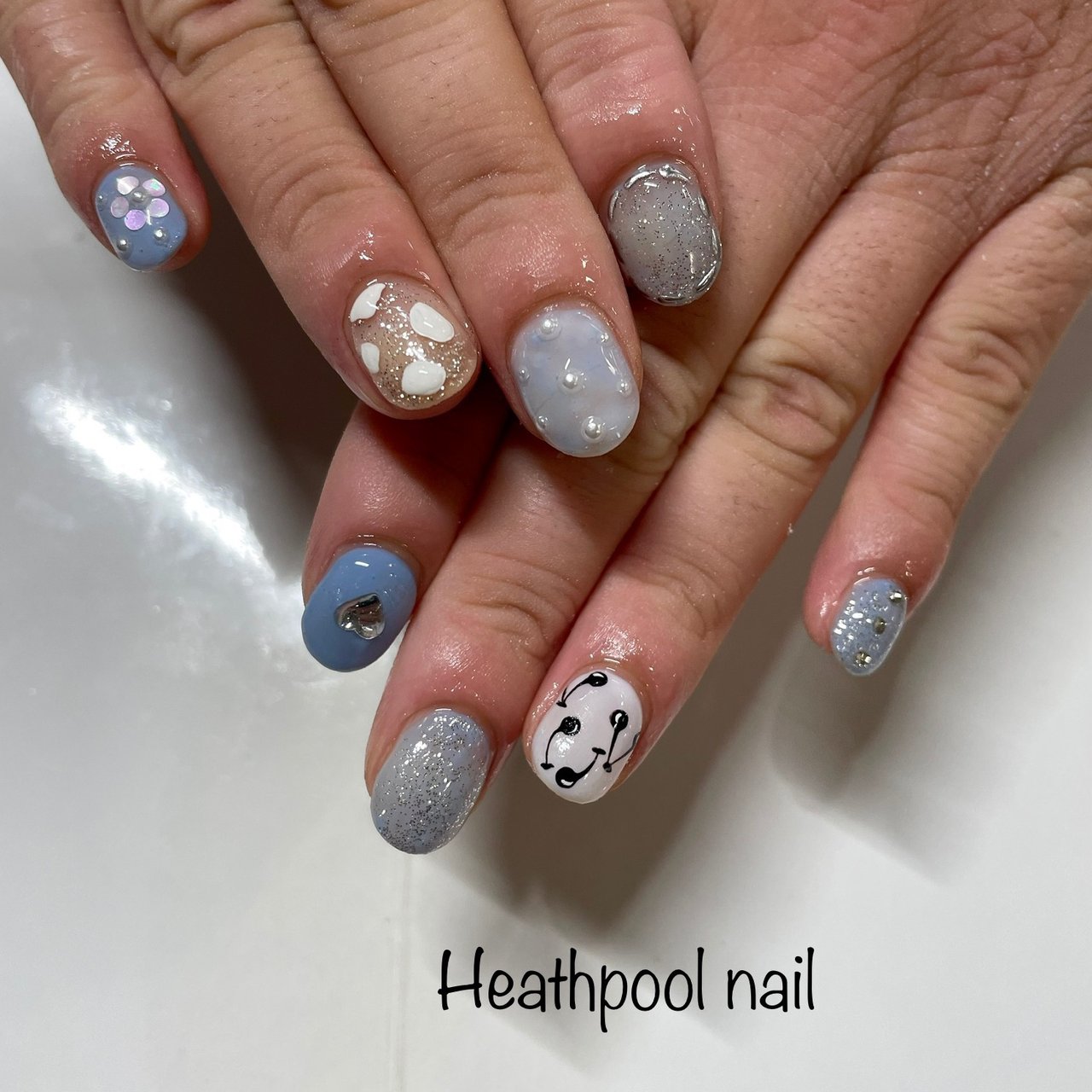 ハンド ラメ フラワー パール フルーツ Heathpoolnailのネイルデザイン No ネイルブック