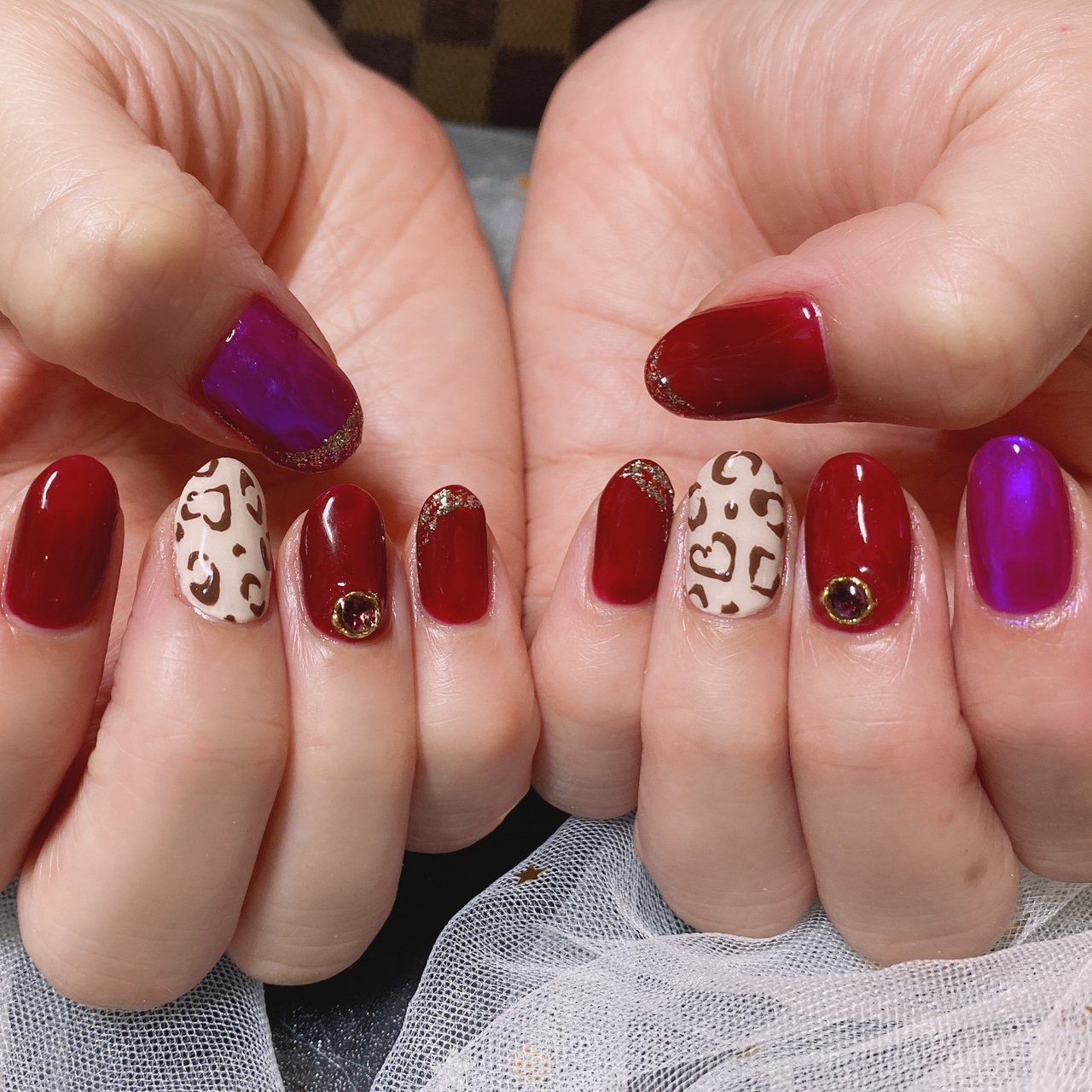 パープル ボルドー ブラウン パンダ Nail 川崎のネイルデザイン No ネイルブック