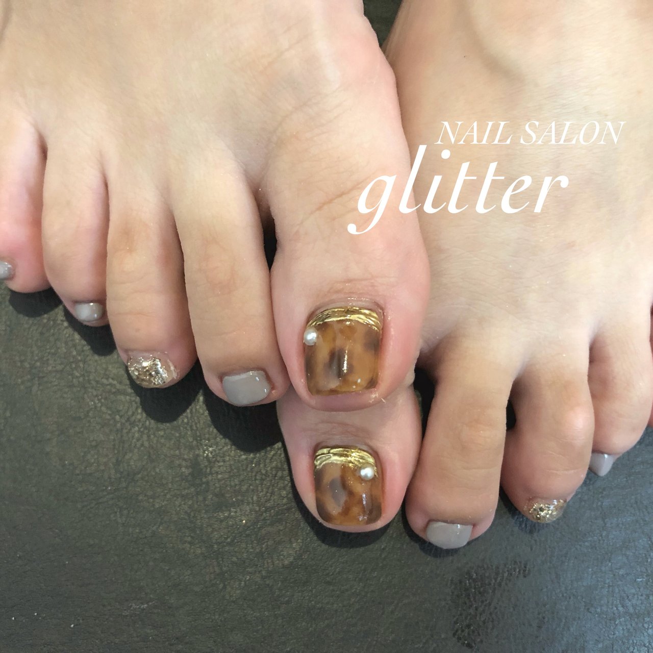 秋 冬 オフィス 女子会 フット 京都nail Salon Glitterのネイルデザイン No ネイルブック