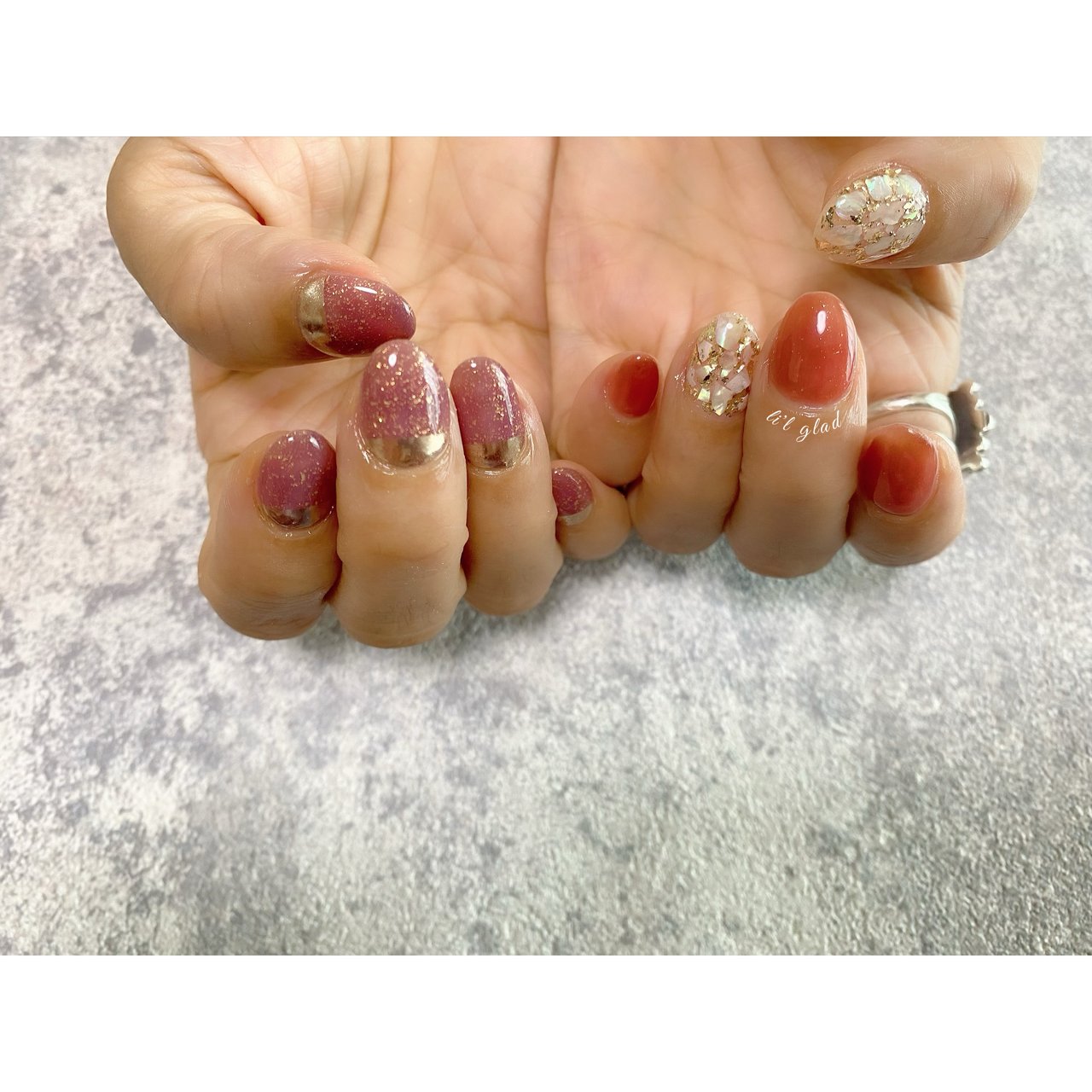 秋 ハンド シンプル ワンカラー シェル Li L Gladのネイルデザイン No ネイルブック