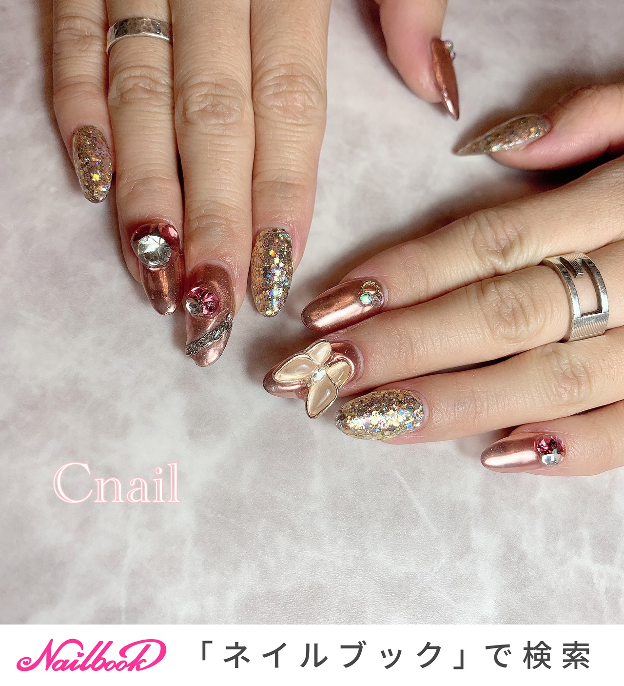 ラメ ロング 派手ネイルのネイルデザイン ネイルブック