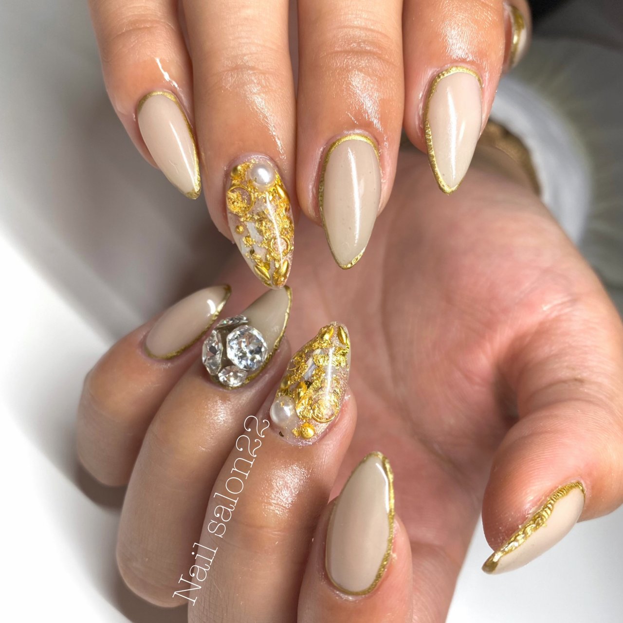 オールシーズン ブライダル パーティー ハンド ワンカラー Nail Salon22のネイルデザイン No ネイルブック