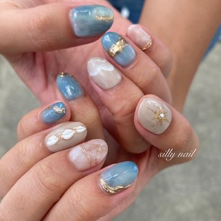 貝殻ネイルのネイルデザイン ネイルブック