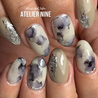 アルコールインクアートのネイルデザイン ネイルブック