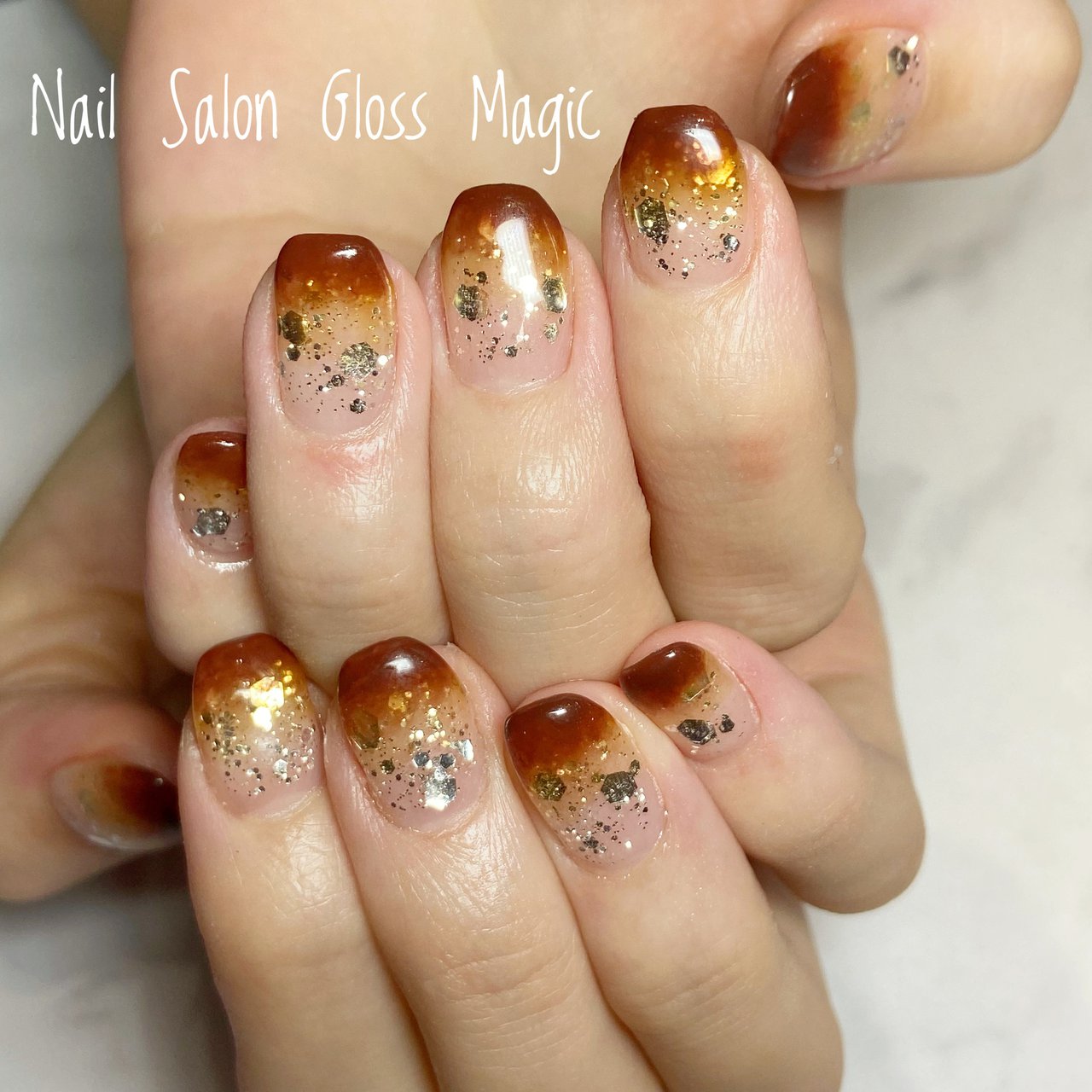 秋 冬 ハンド グラデーション ショート Yun のネイルデザイン No ネイルブック