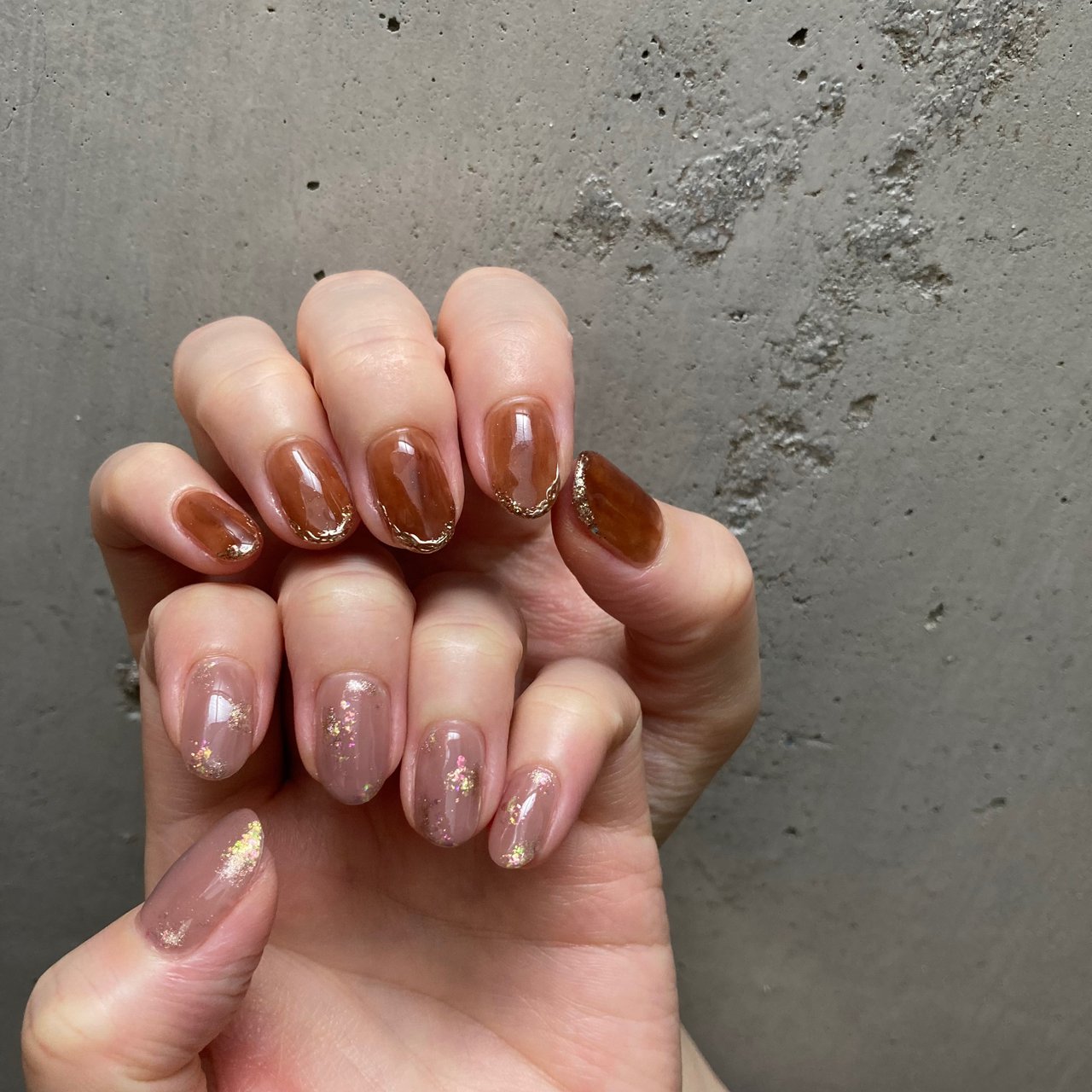 ハンド シンプル ワンカラー ピンク ブラウン Aya Nail Fluffyのネイルデザイン No ネイルブック