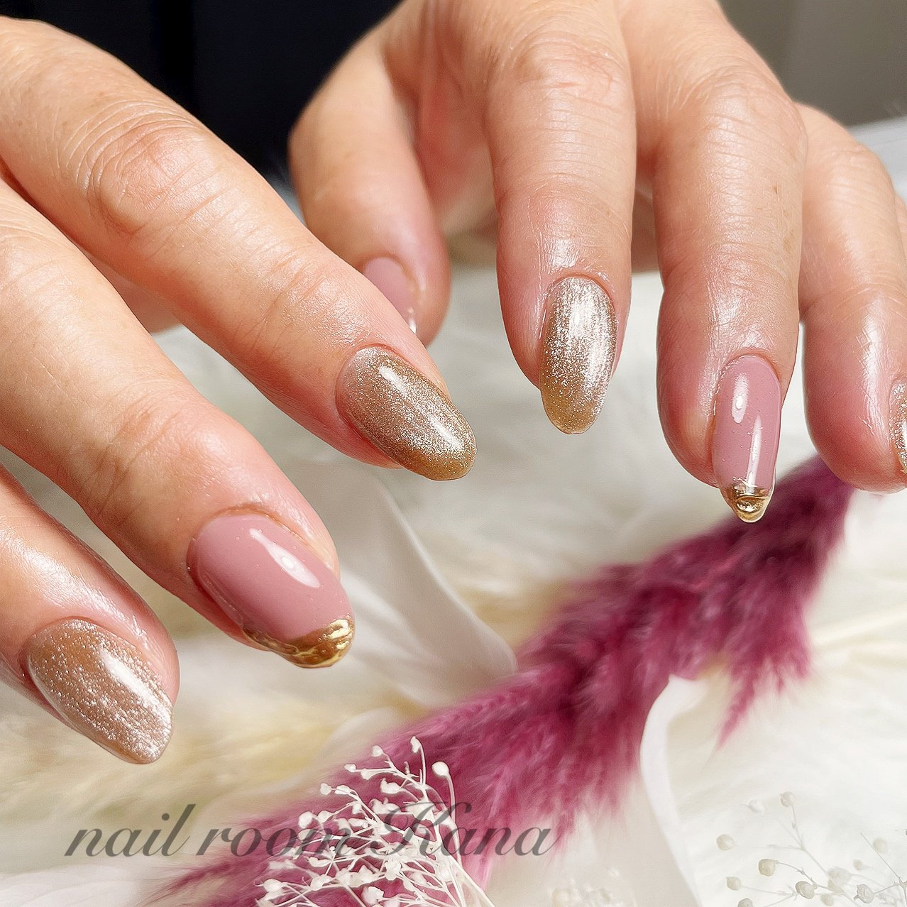 秋 ハンド ワンカラー マグネット ミラー Nail Room Kanaのネイルデザイン No ネイルブック