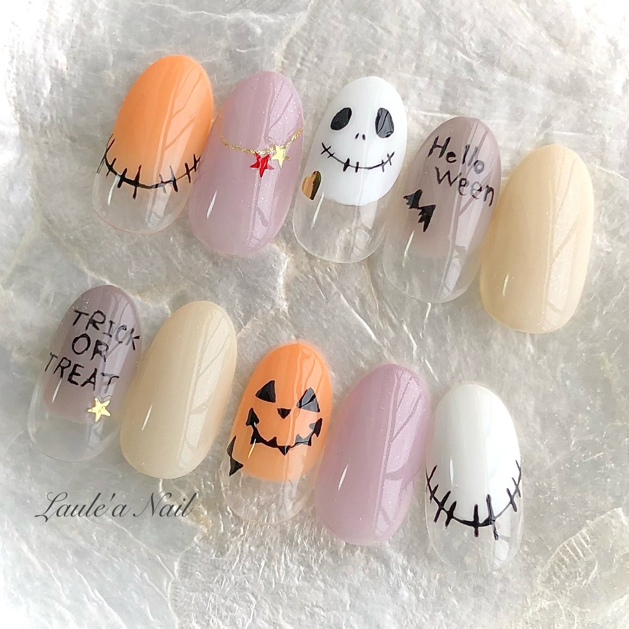 秋 ハロウィン ハンド 変形フレンチ ワンカラー Junkoinoueのネイルデザイン No ネイルブック