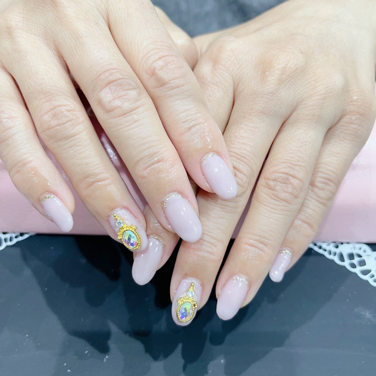 ハンド ベージュ ピンク Nailsalonfuuのネイルデザイン No ネイルブック