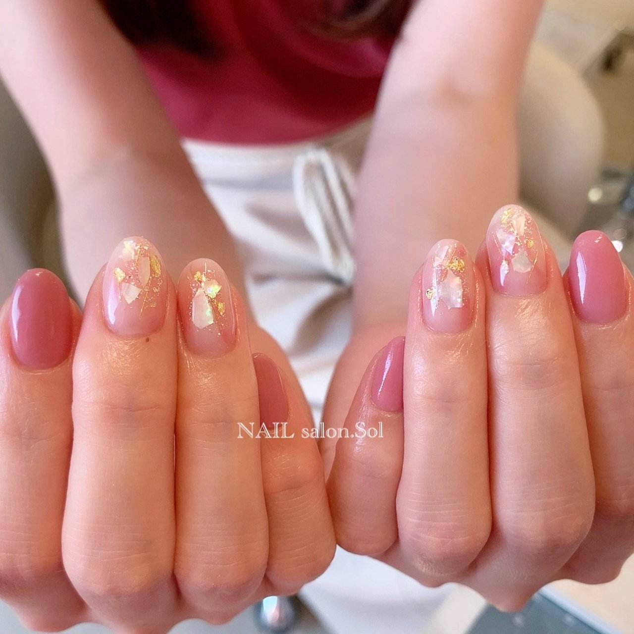 オールシーズン オフィス ハンド シンプル シェル Nailsalon Solのネイルデザイン No ネイルブック