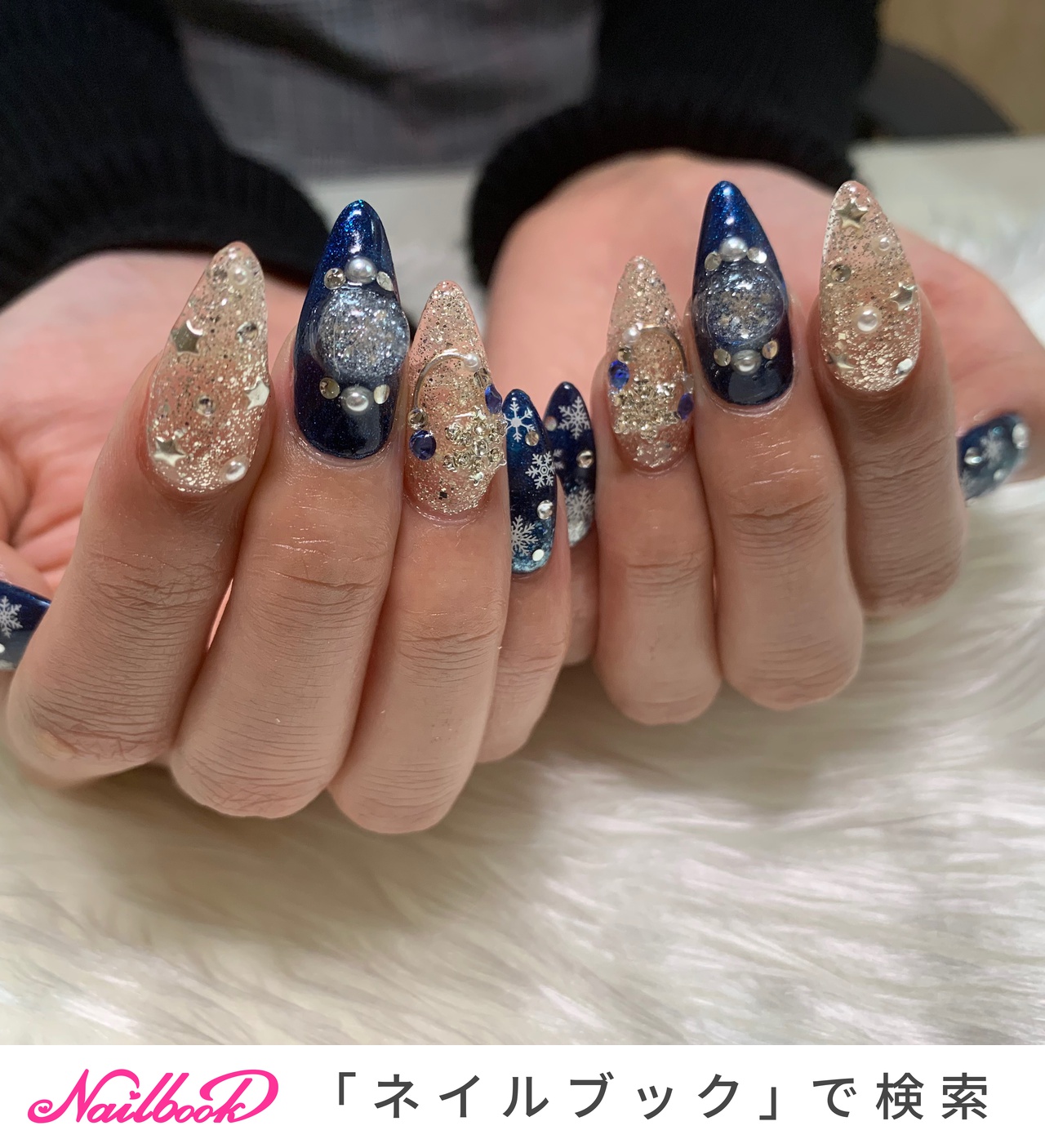 スノードームネイルのネイルデザイン ネイルブック