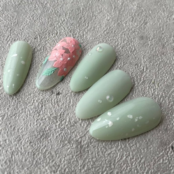 夏 梅雨 浴衣 オフィス ハンド Lulu Blue Love Nailのネイルデザイン No ネイルブック