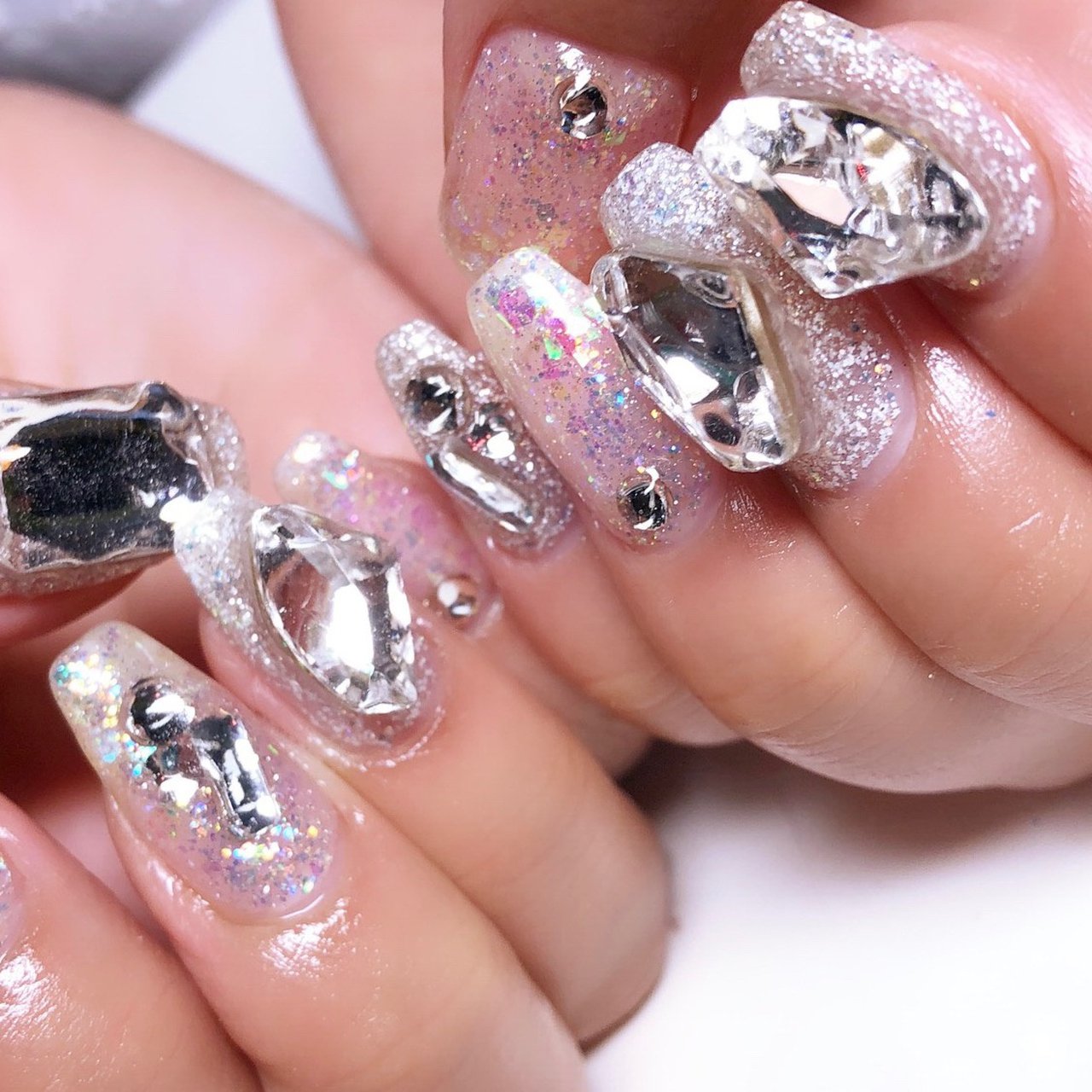 オールシーズン/ハンド/ビジュー/ラメ/ワンカラー - CHIN(Tomomi