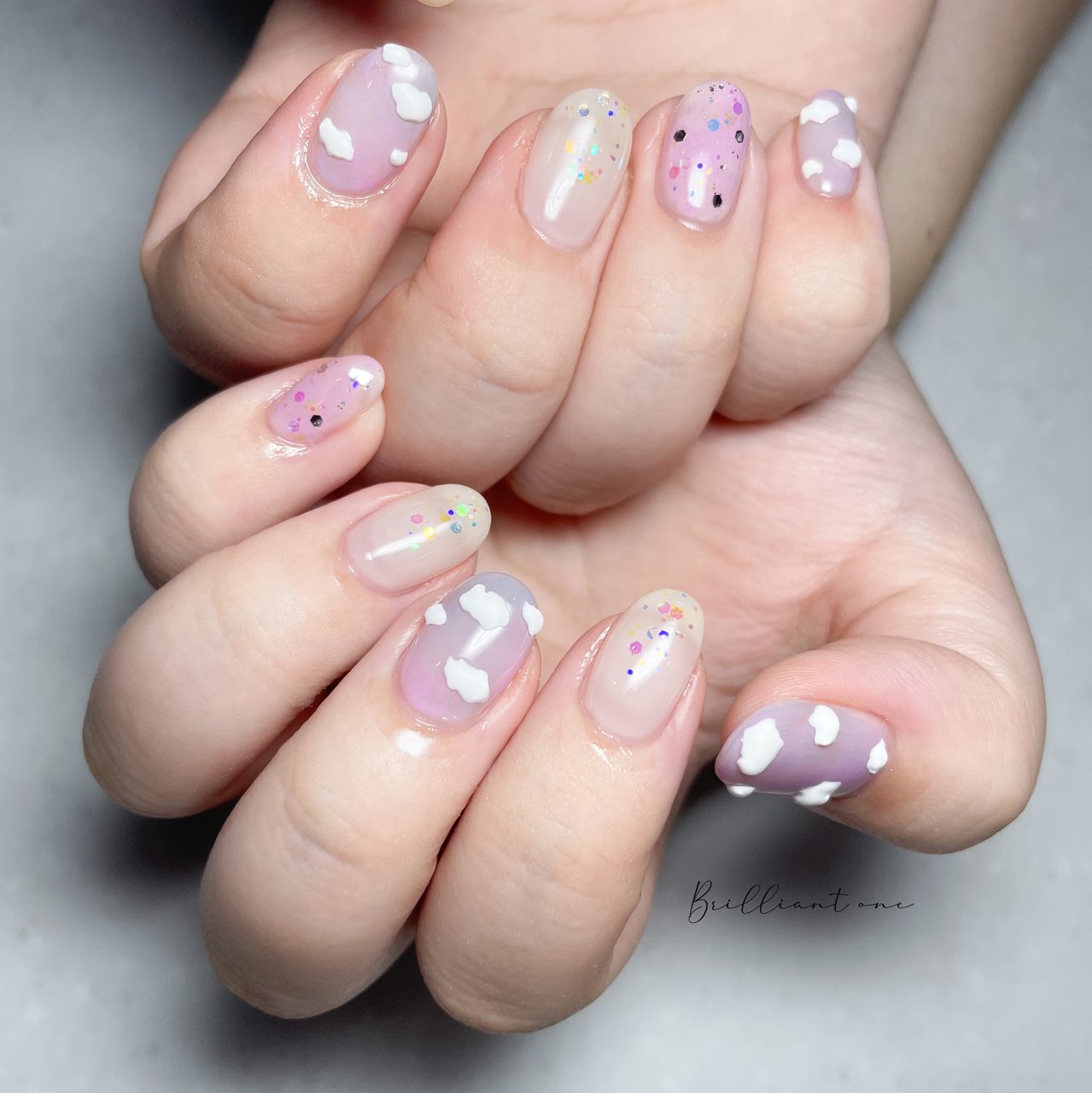 オールシーズン ハンド ミディアム ベージュ ピンク Brilliant Oneのネイルデザイン No ネイルブック