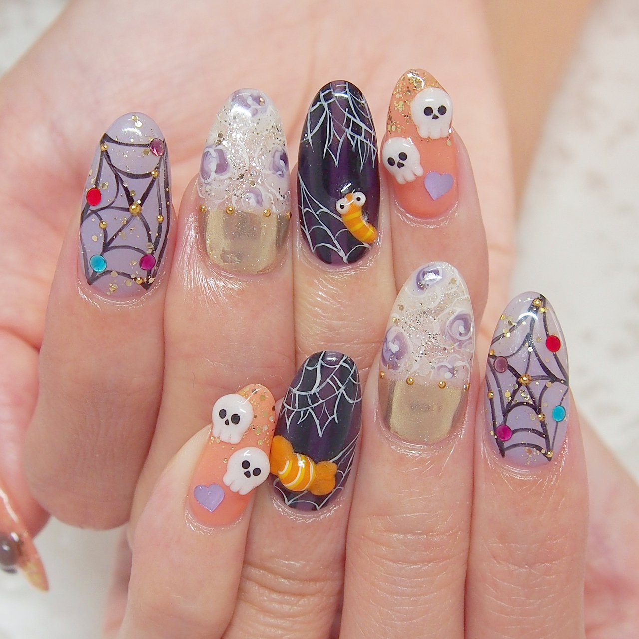 秋 ハロウィン ハンド キャラクター 3d Nail Kajiのネイルデザイン No ネイルブック