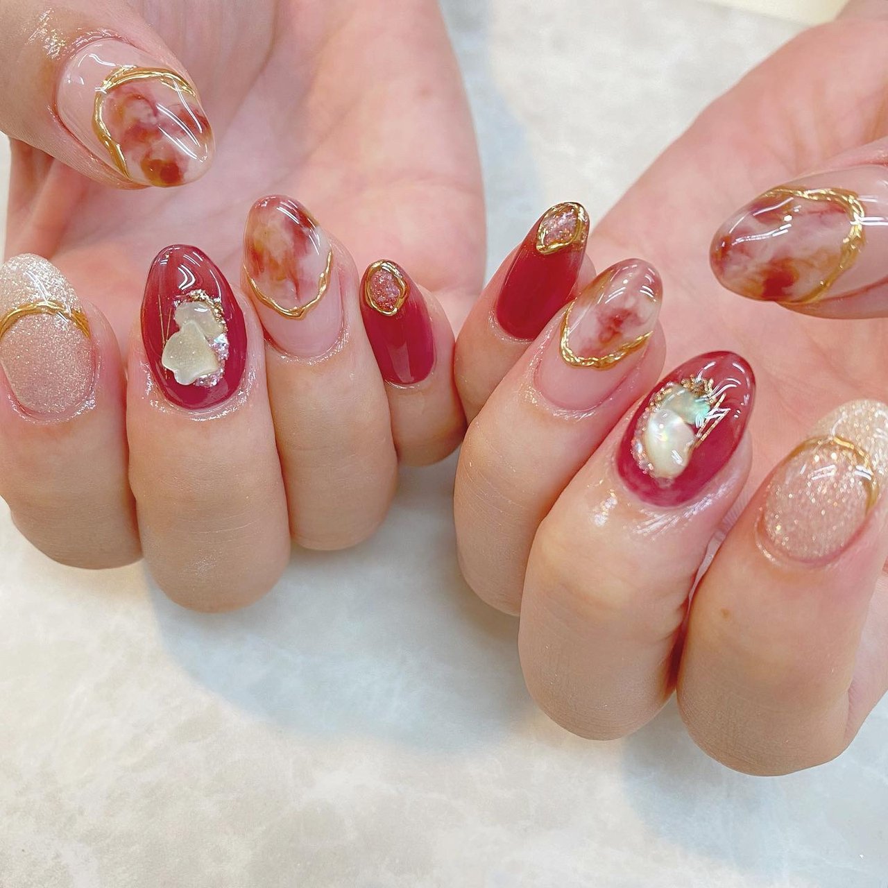 秋 ハンド 変形フレンチ ニュアンス パープル 𝑨𝒊𝒎𝒊のネイルデザイン No ネイルブック