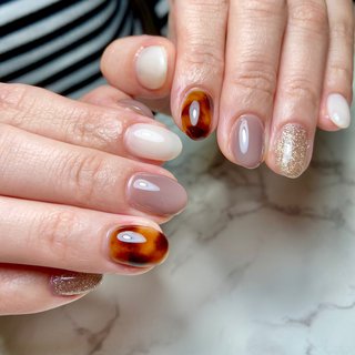 クリアキャメルのネイルデザイン ネイルブック