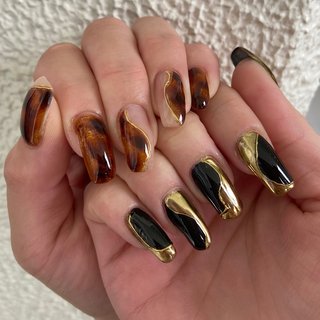 クリアキャメルのネイルデザイン ネイルブック