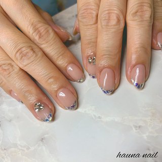 #ガラスフレンチ #ジェルネイル#gelnail #footnail #네일#네일아트 #フットネイル #スカルプネイル #nailbook_fan #深爪矯正 #秋ネイル#フラワーネイル #ニュアンスネイル #大理石ネイル#うねうねネイル#ミラーネイル#マグネットネイル#オーロラネイル#コンチョネイル#韓国ネイル#蝶々ネイル #ちょうちょネイル#ラテネイル#自宅サロン#昭島#立川#八王子#昭島自宅サロン#昭島ネイルサロン #オールシーズン #オフィス #ブライダル #パーティー #ハンド #シンプル #フレンチ #ビジュー #ホログラム #ラメ #ミディアム #ベージュ #シルバー #ジェルネイル #Haruna #ネイルブック