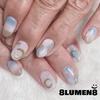 22年 新着順 月と太陽ネイルのネイルデザイン ネイルブック