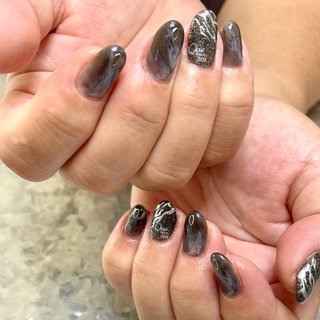 おすすめ順 ブラックニュアンスネイルのネイルデザイン ネイルブック